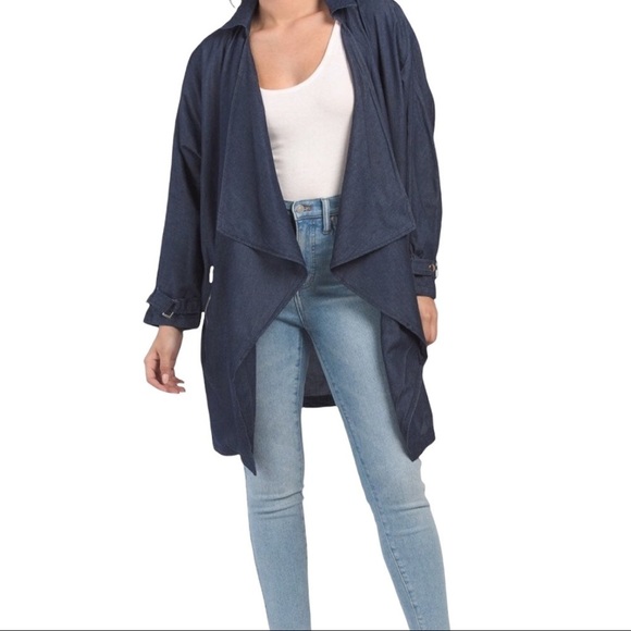1 Sunset Lane Jackets & Blazers - 1 Sunset Lane Lightweight Denim Oversized Open Jacket